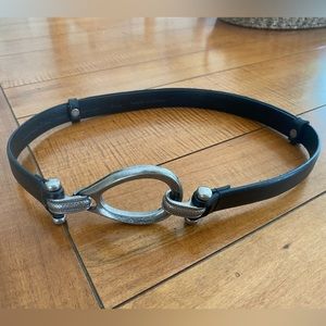 COLDWATER CREEK BLACK LEATHER WOMENS BELT SIZE O/S